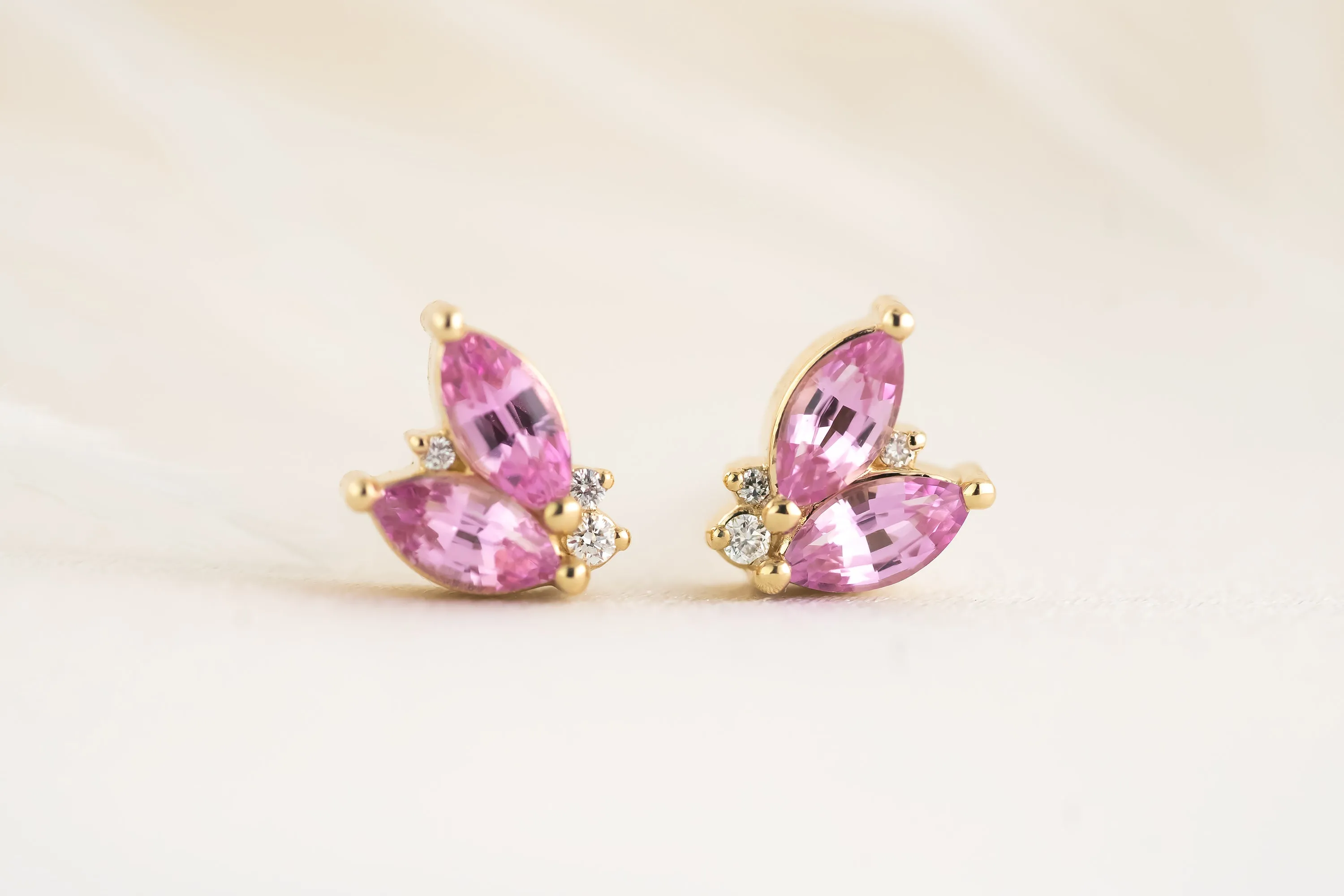 Sprite Stud Earrings | Pink Sapphire