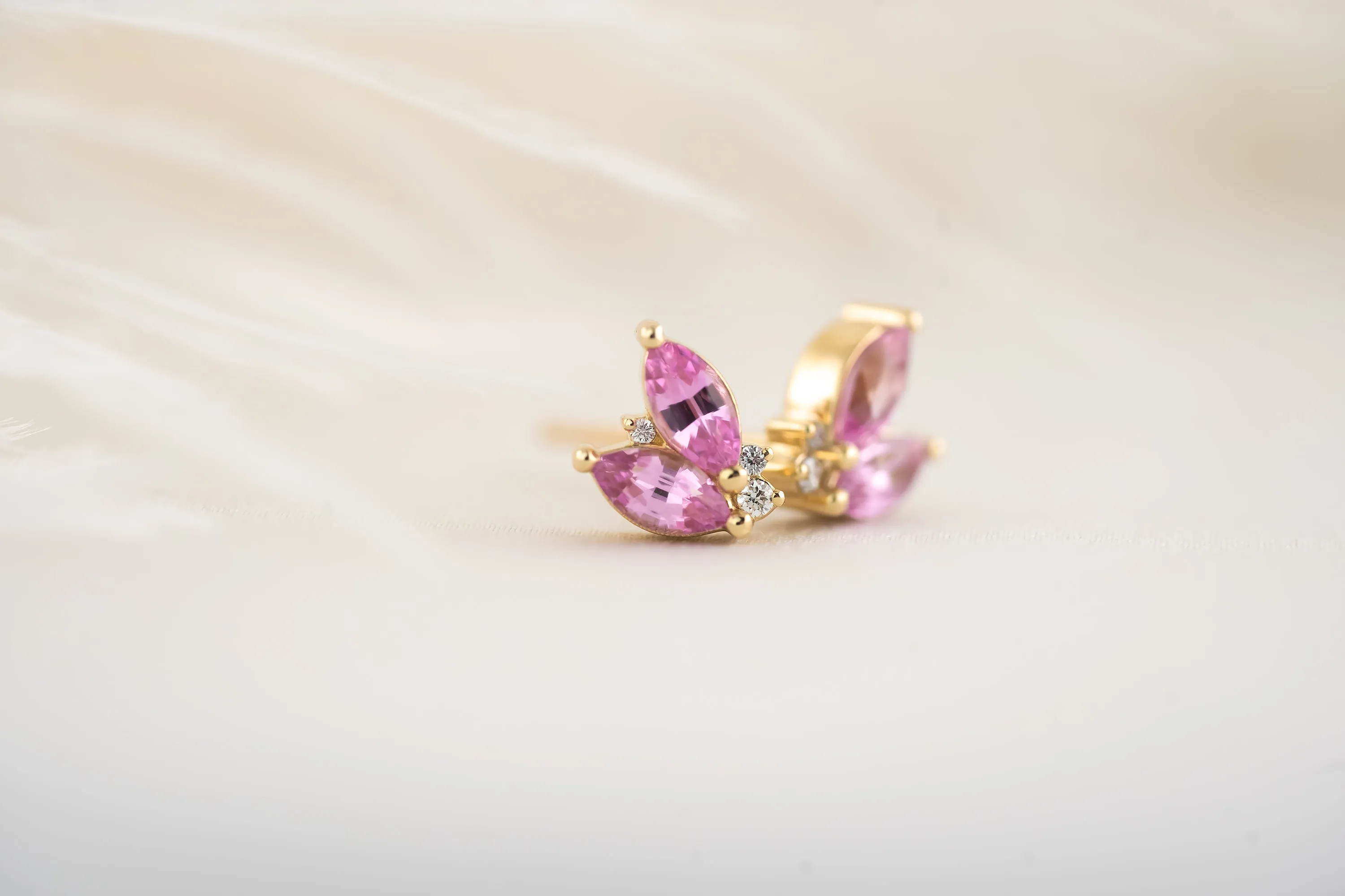 Sprite Stud Earrings | Pink Sapphire