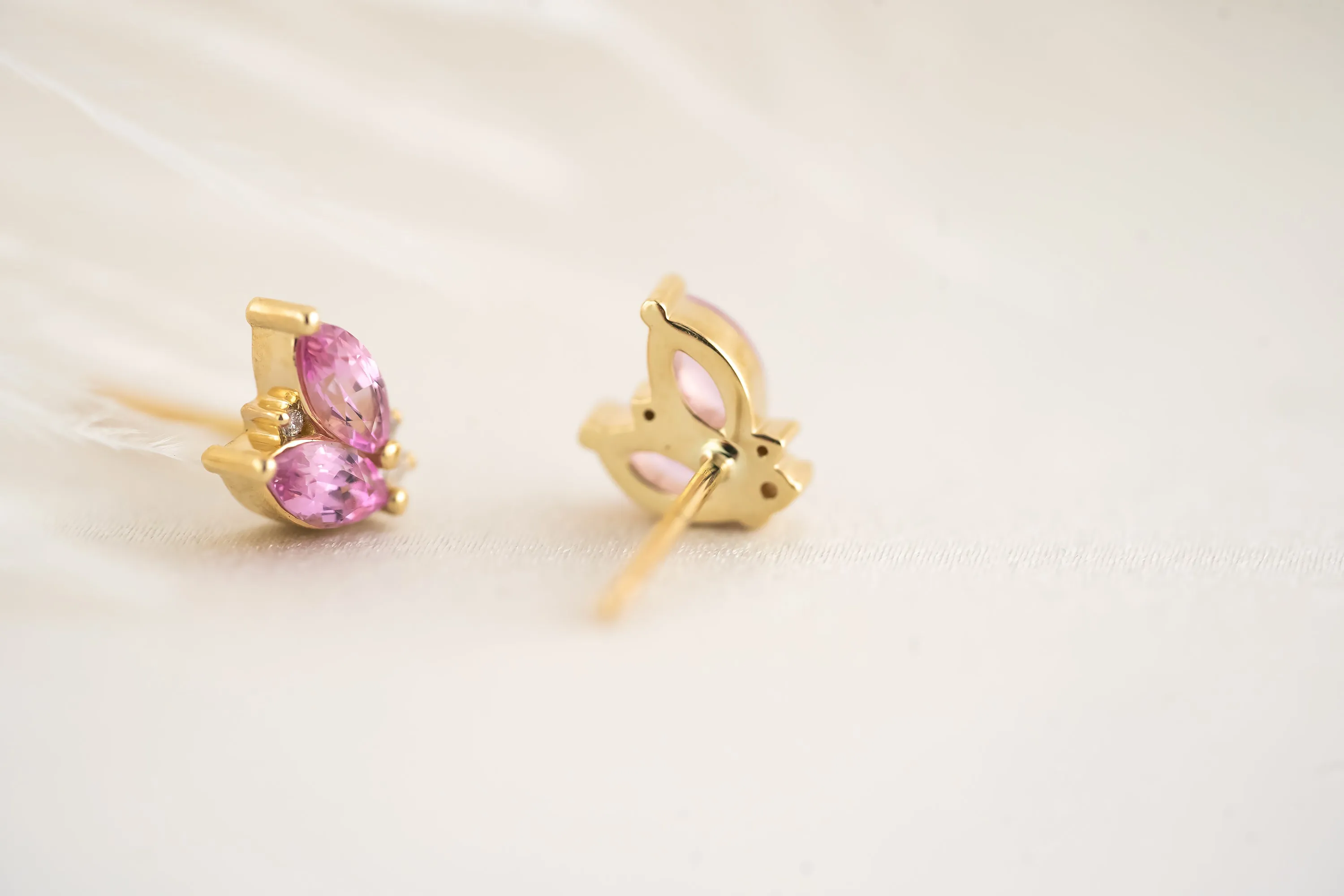 Sprite Stud Earrings | Pink Sapphire