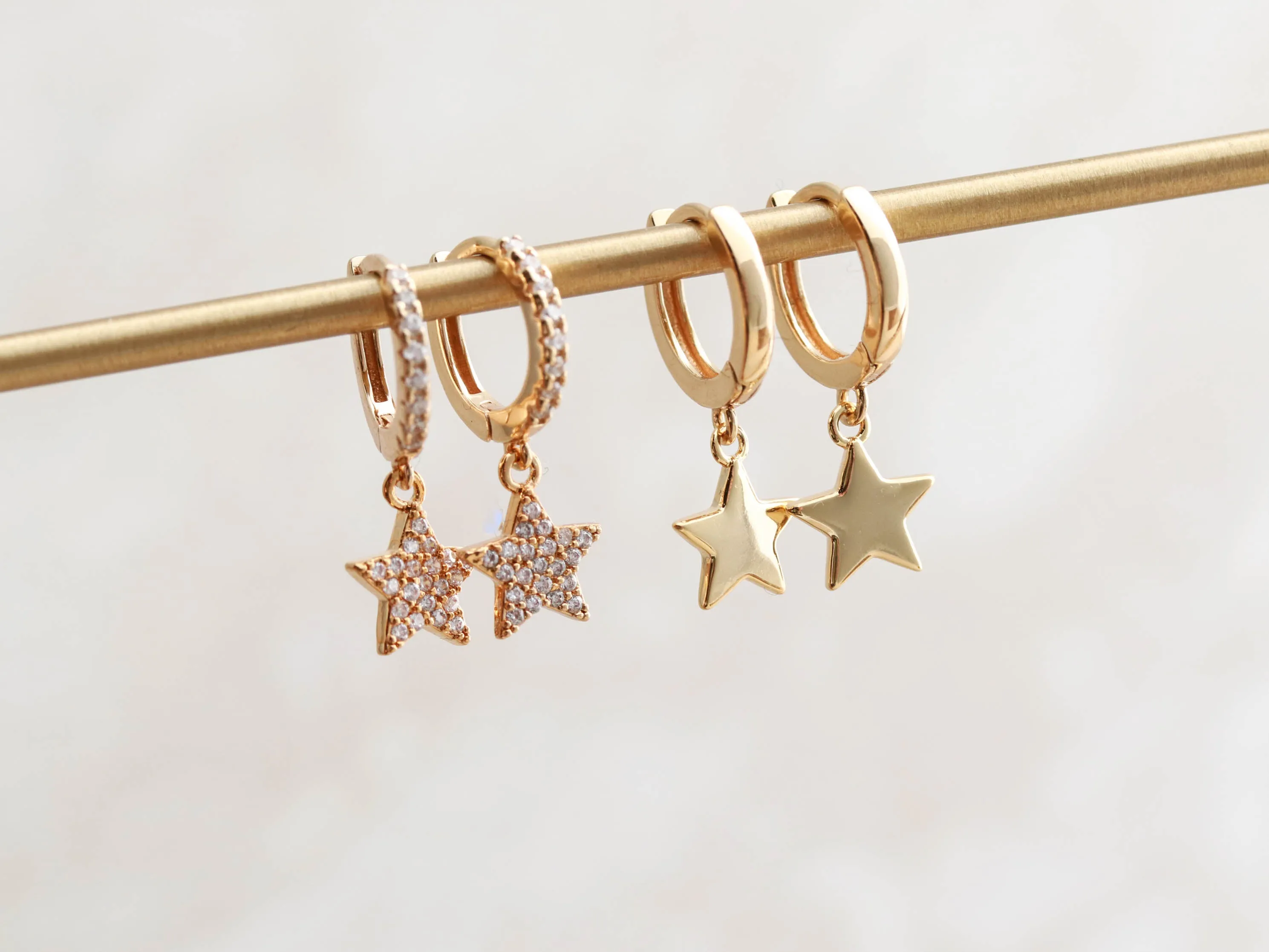 Star Huggie Earrings