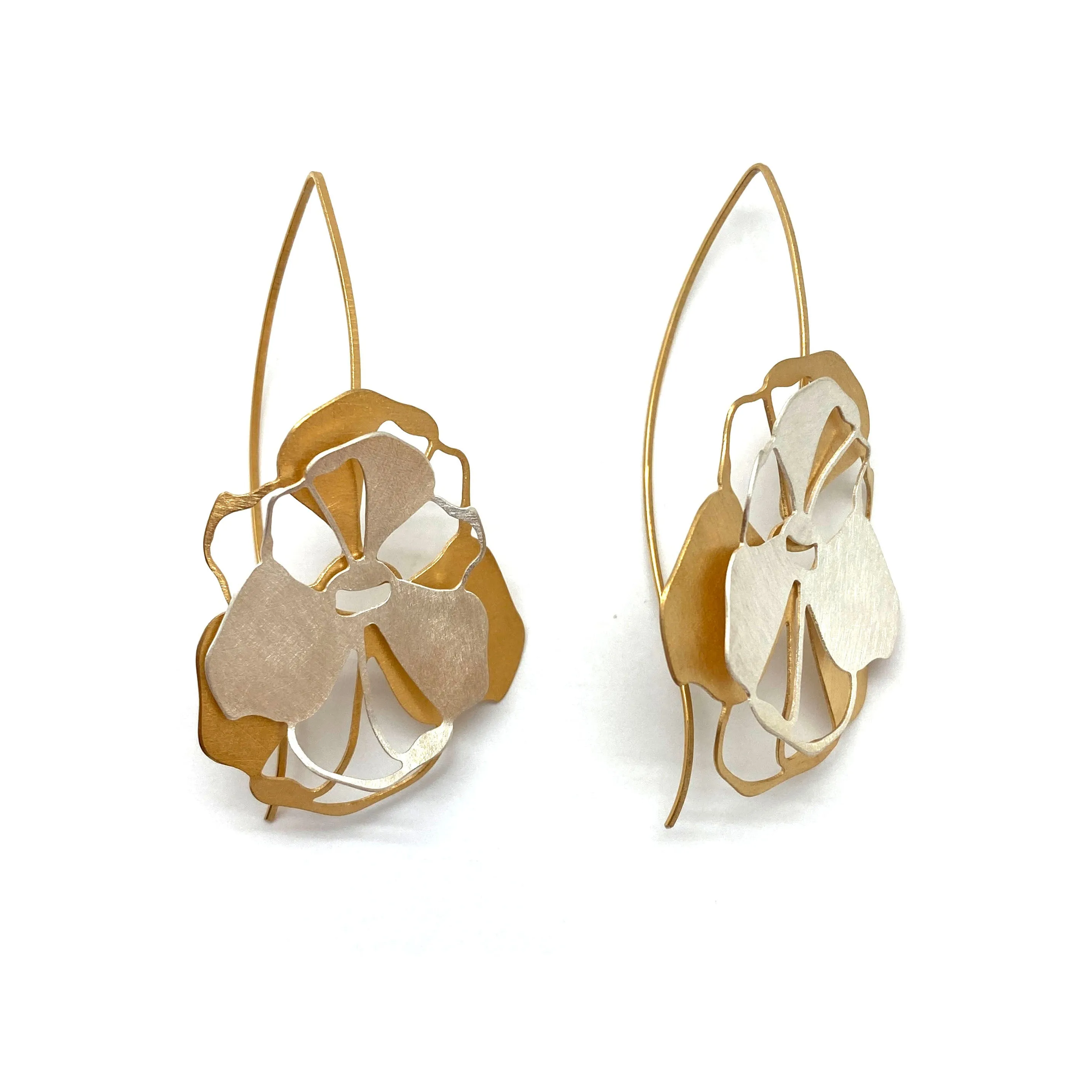 Statement Floral Silver and Gold Drops