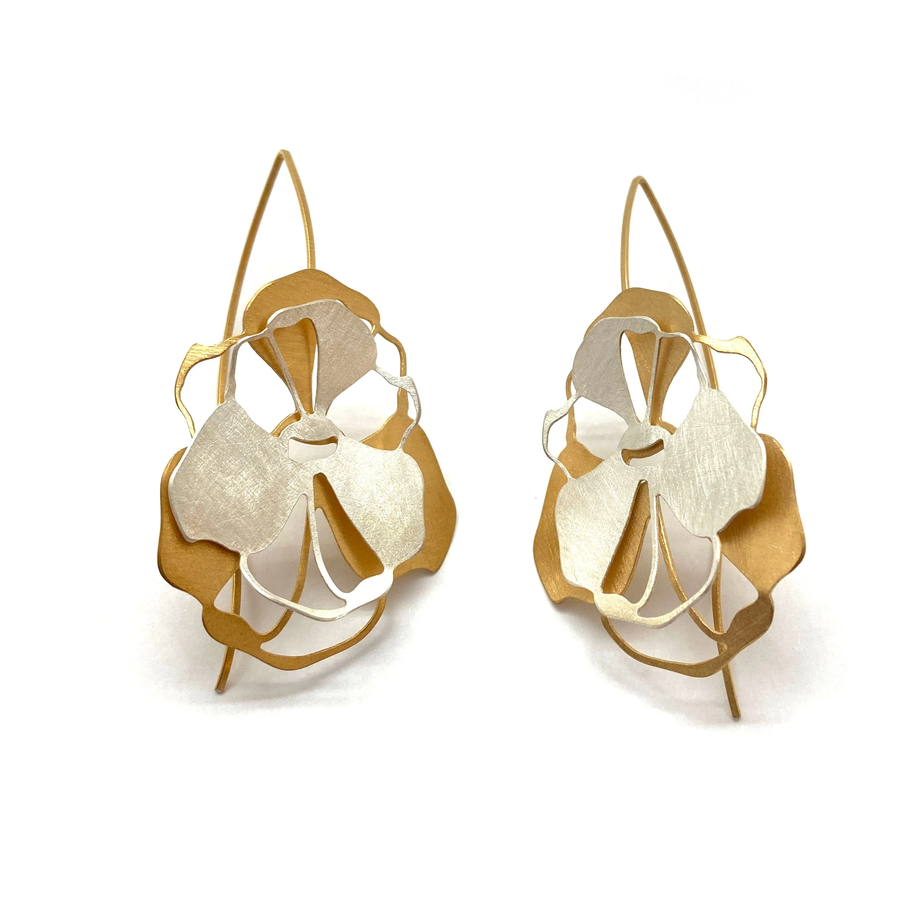 Statement Floral Silver and Gold Drops