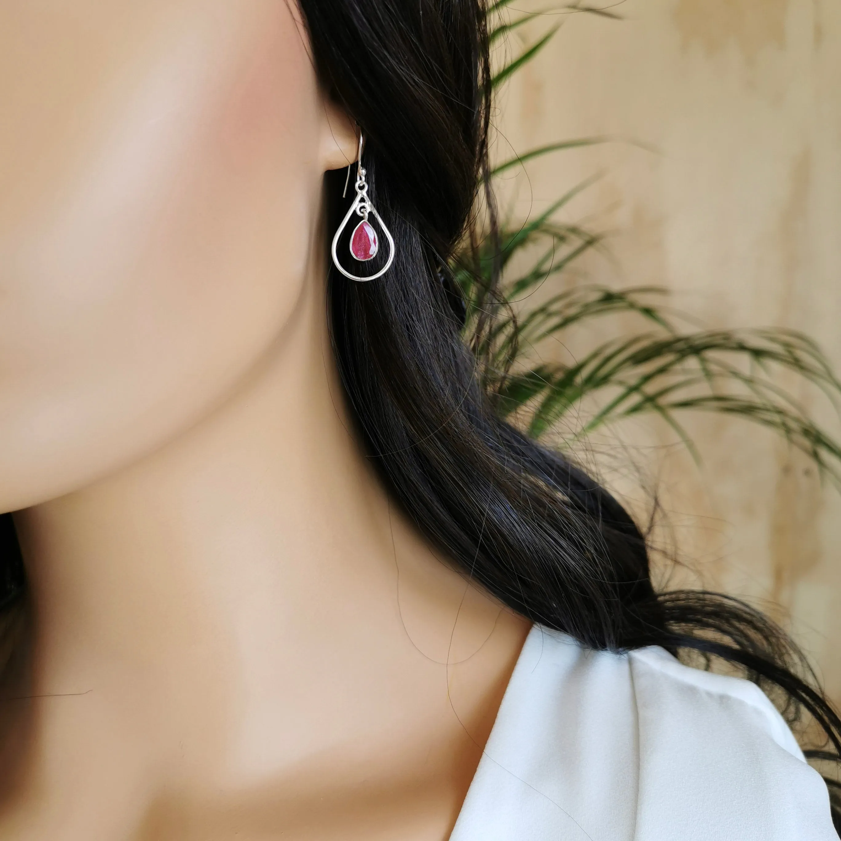 Statement Ruby Earrings Birthstone Jewellery