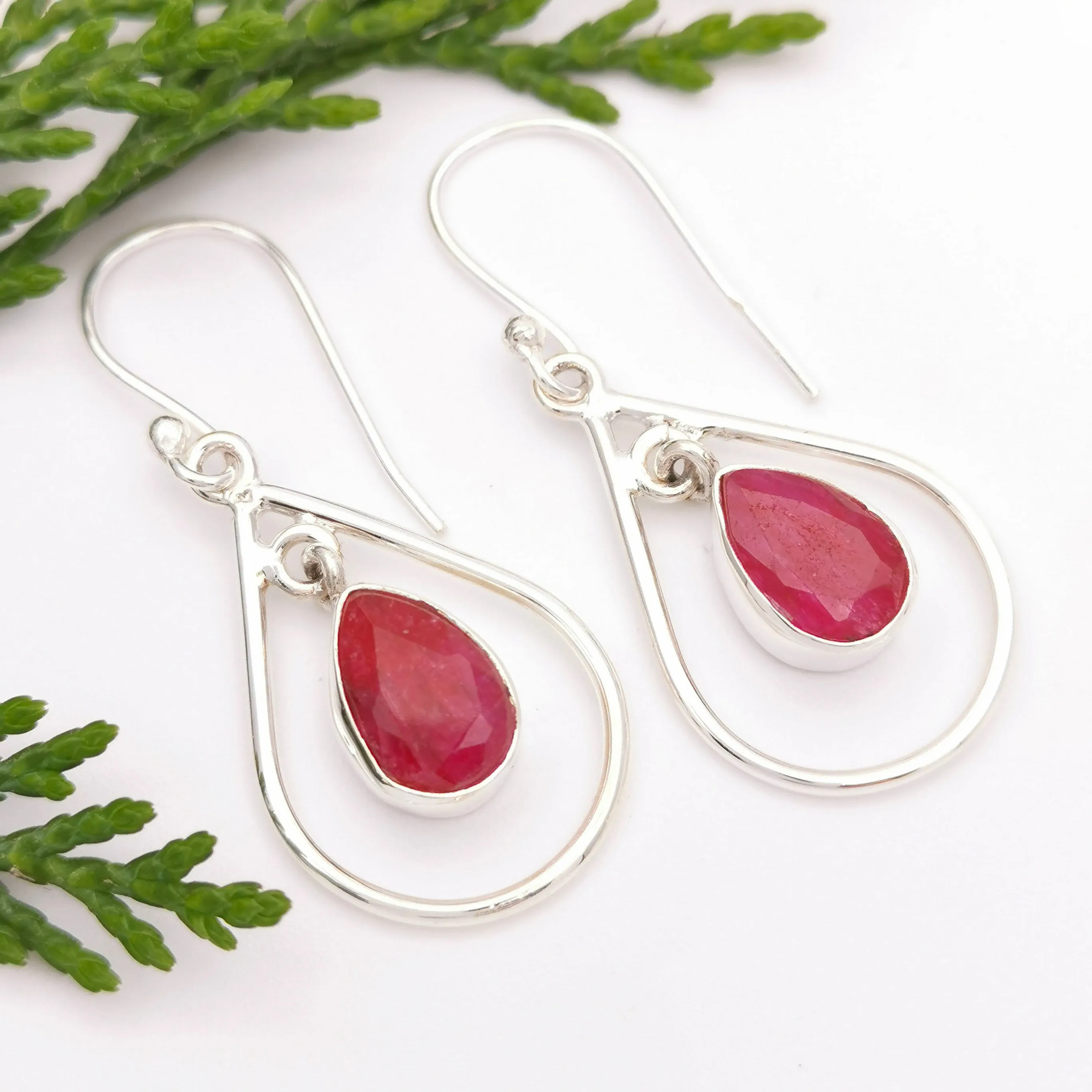 Statement Ruby Earrings Birthstone Jewellery