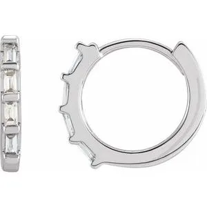 Sterling Silver 1/10 CTW Diamond Huggie Earrings