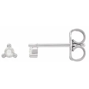Sterling Silver 1/8 CTW Rose-Cut Natural Diamond Earrings