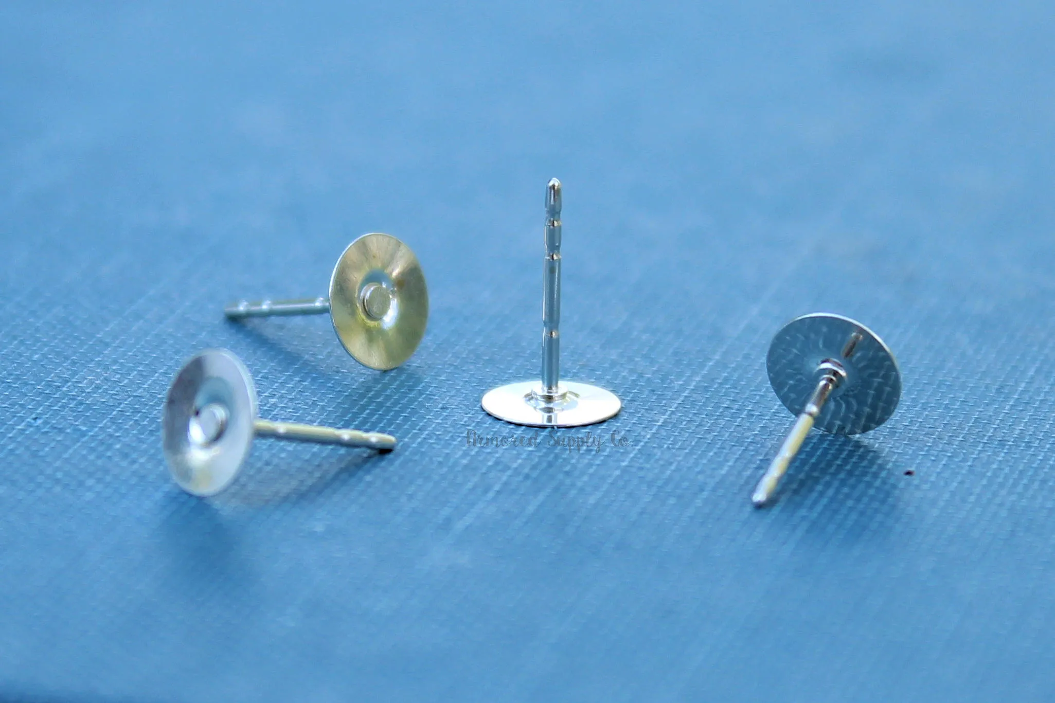 Sterling Silver 8mm Pad Post Earrings