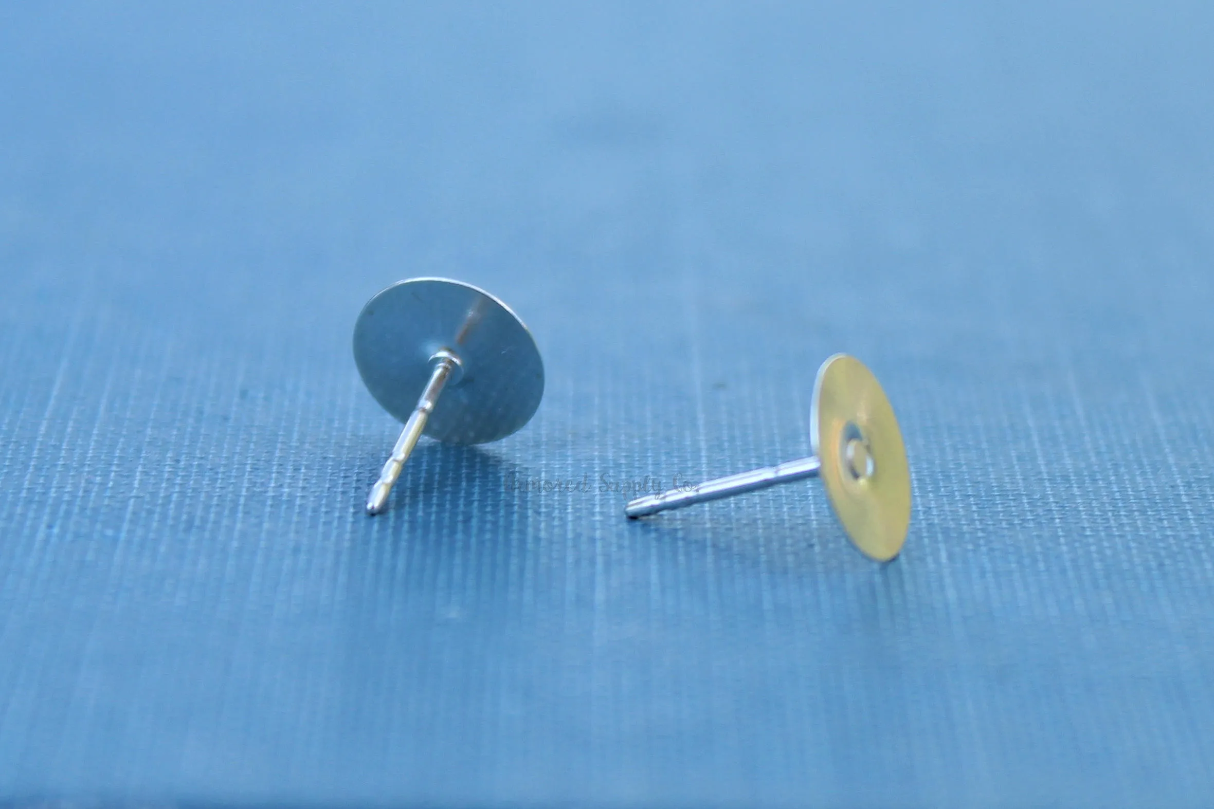 Sterling Silver 8mm Pad Post Earrings