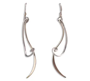 sterling silver & gold plated swirl hook dangle earrings