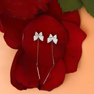 Sterling Silver and Gold-Plated Butterfly Earrings with Drop Chain Stylish