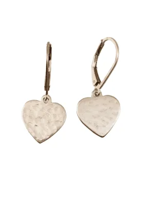 Sterling silver Hammered Heart Earrings