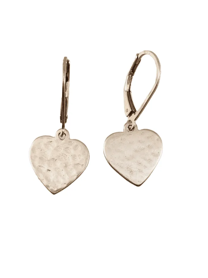 Sterling silver Hammered Heart Earrings