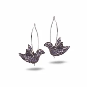 Sterling Silver Iolite Dove Drop Earrings
