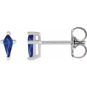 Sterling Silver Lab-Grown Blue Sapphire Earrings