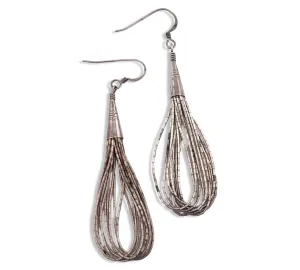 sterling silver liquid silver hook dangle earrings