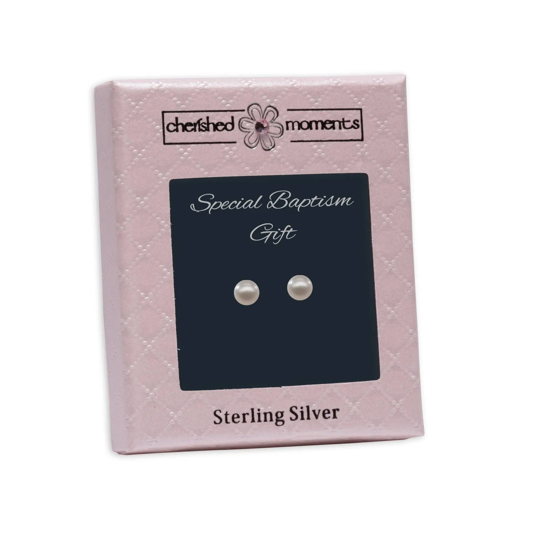 Sterling Silver Pearl Baby Earrings