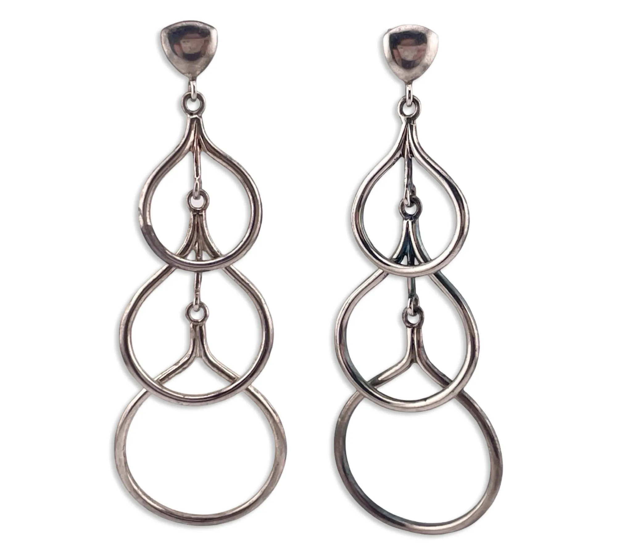 sterling silver stoneless post dangle earrings