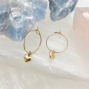 Stole My Heart Tiny Hoops