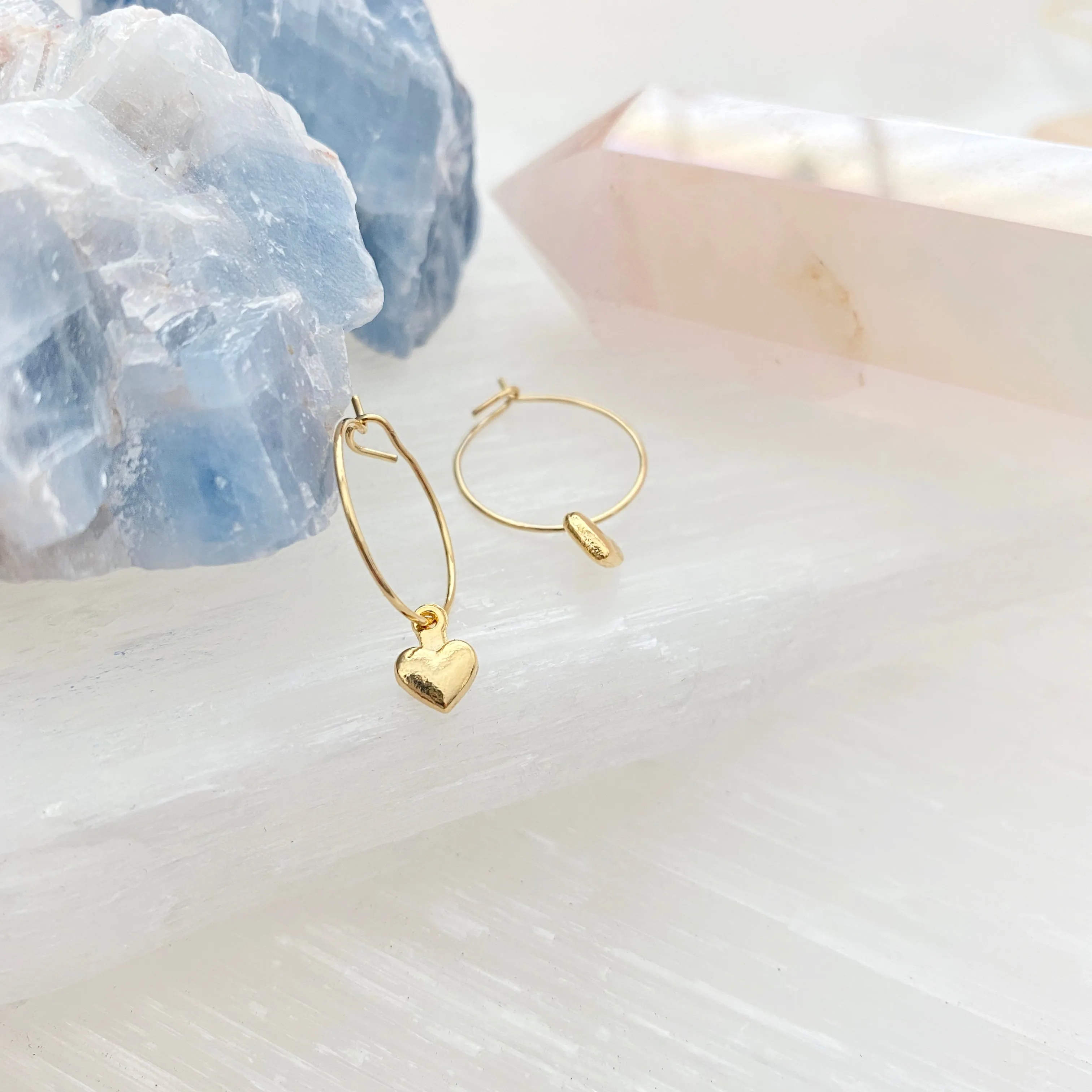 Stole My Heart Tiny Hoops