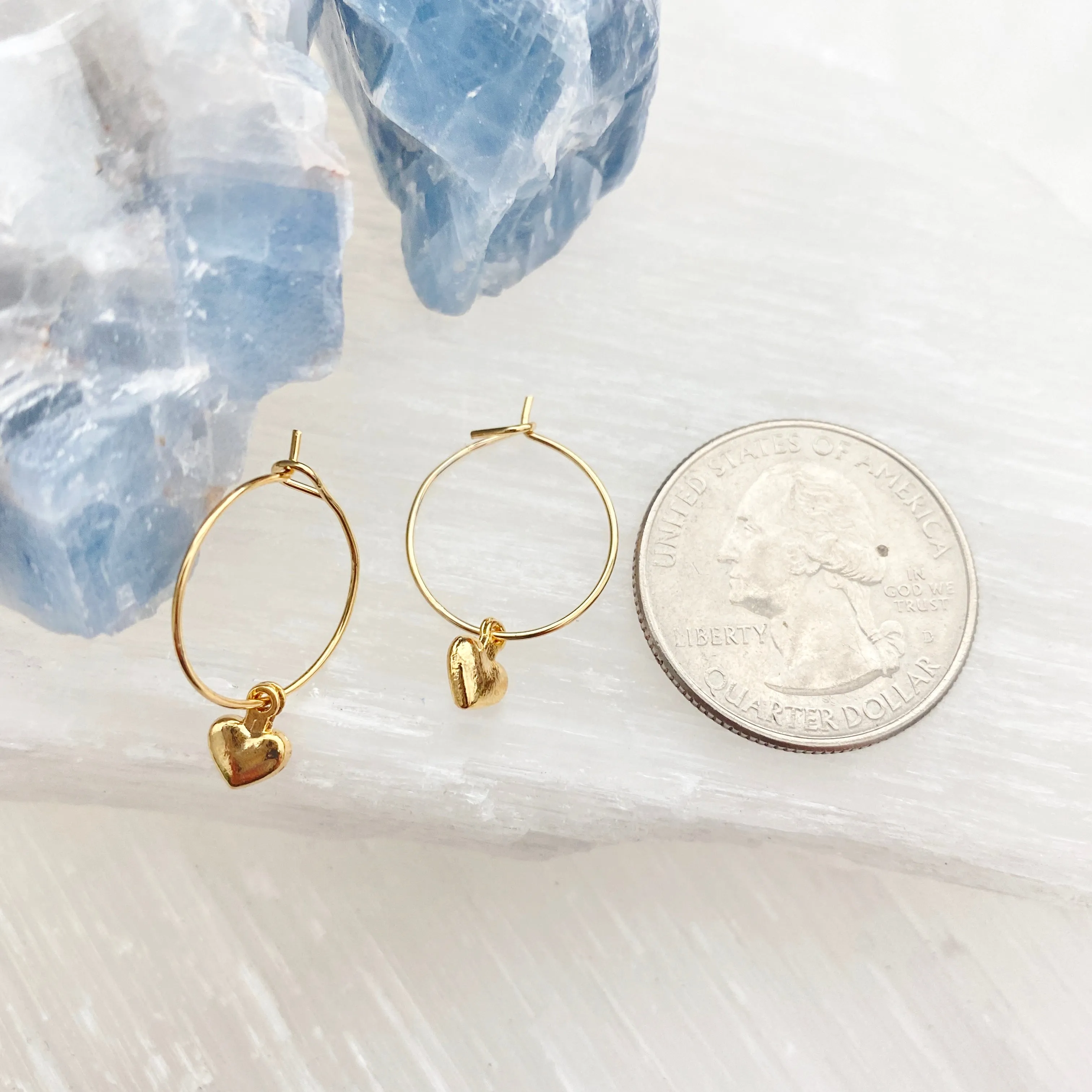 Stole My Heart Tiny Hoops