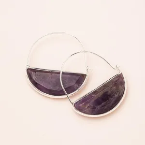 Stone Prism Hoop: Amethyst/Silver