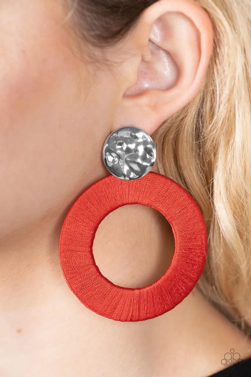 Strategically Sassy Red Paparazzi Earrings