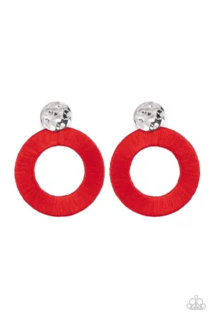 Strategically Sassy Red Paparazzi Earrings