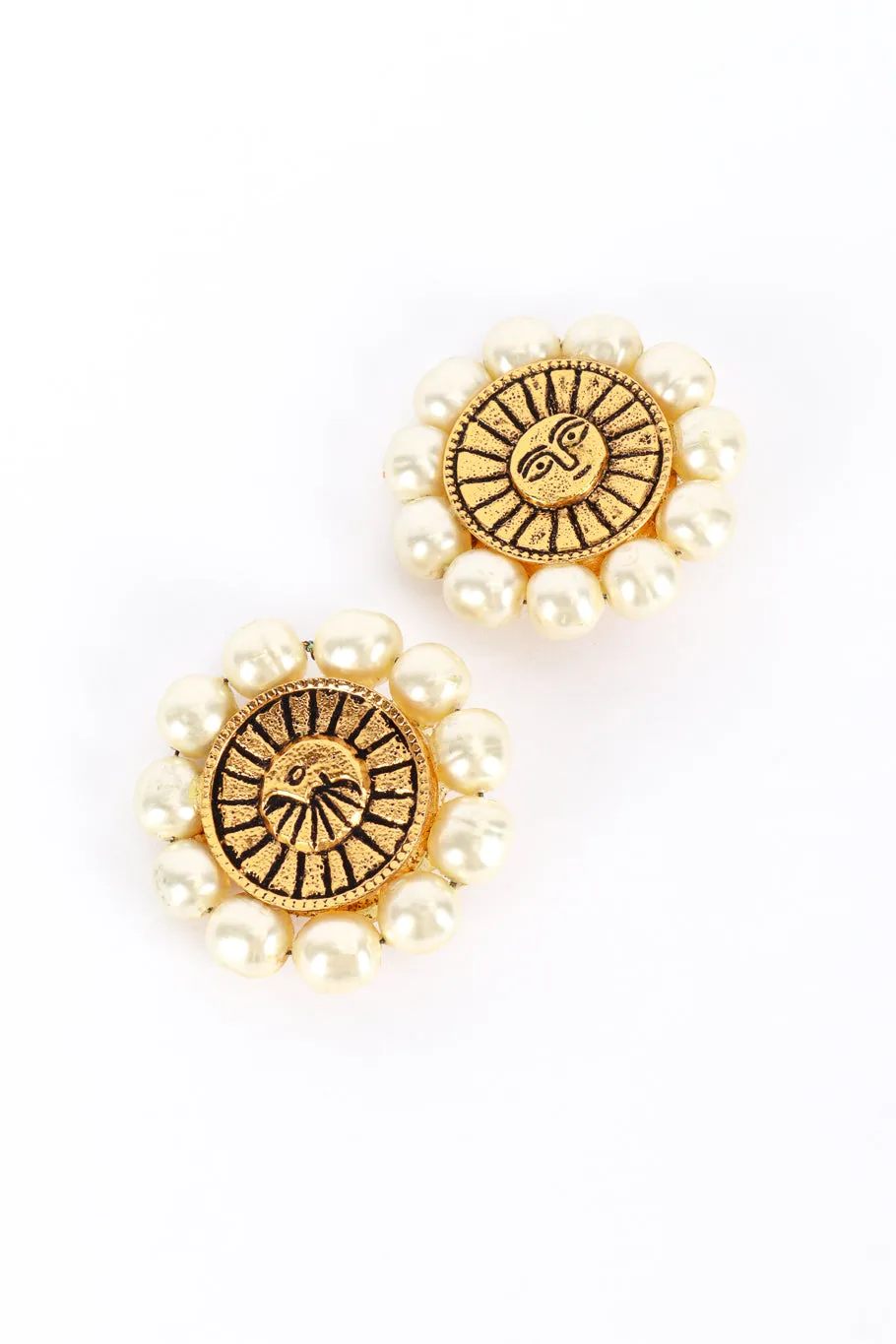 Sun & Moon Pearl Earrings