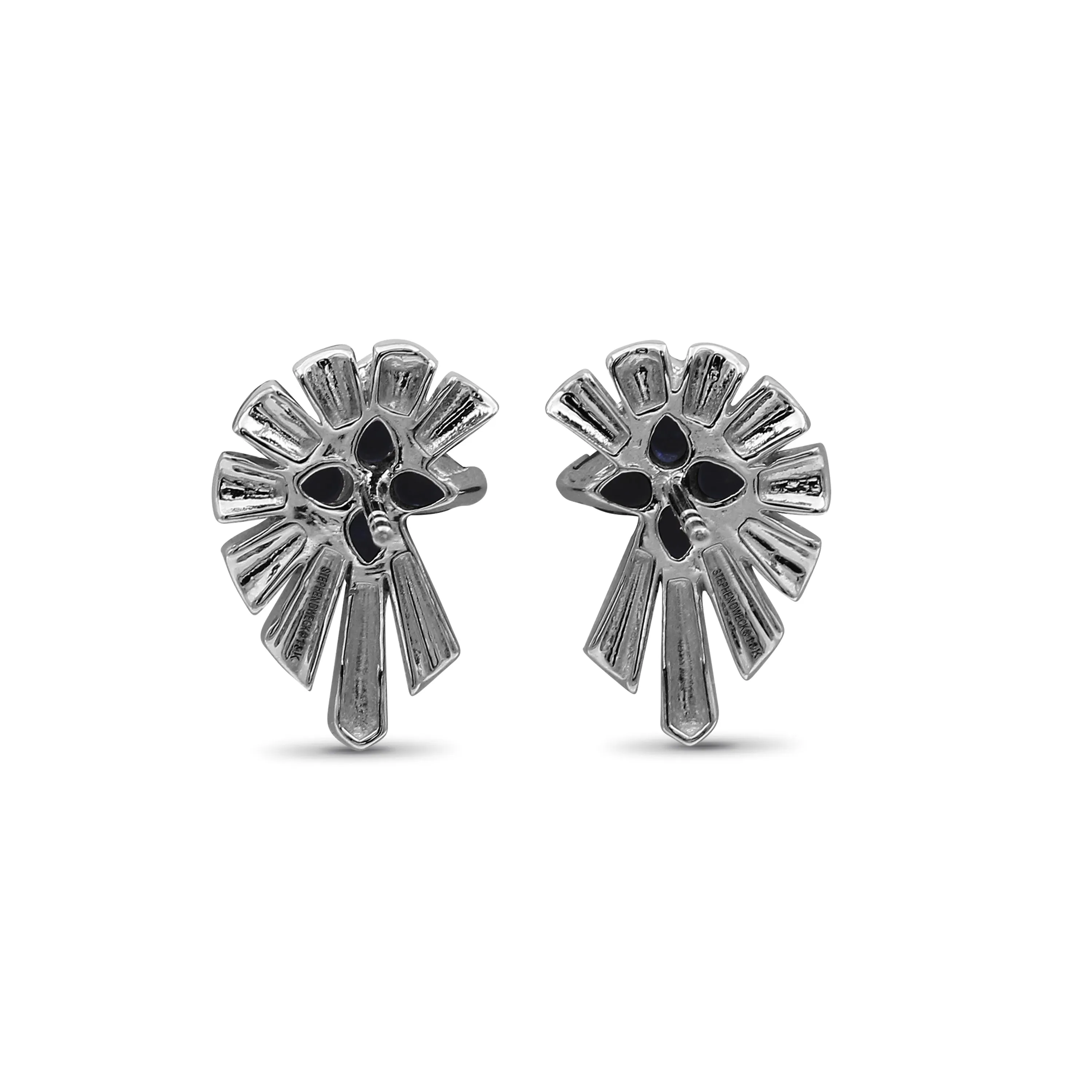 Sunray Sapphire 1.17ct and Diamond 0.58ct Earring in 18K Gold