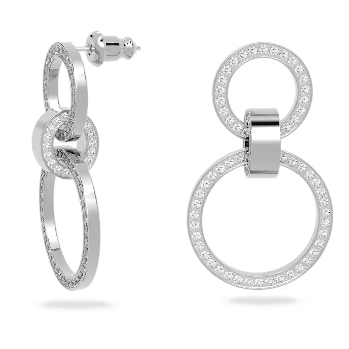 Swarovski Hollow Hoop Earrings White Rhodium plated
