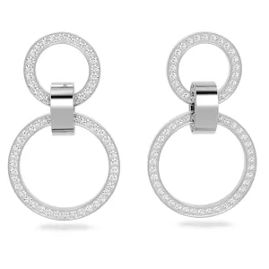 Swarovski Hollow Hoop Earrings White Rhodium plated