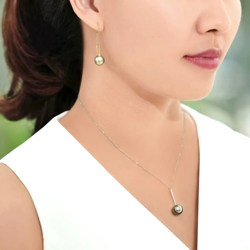 Tahitian Pearl Dangling Earrings
