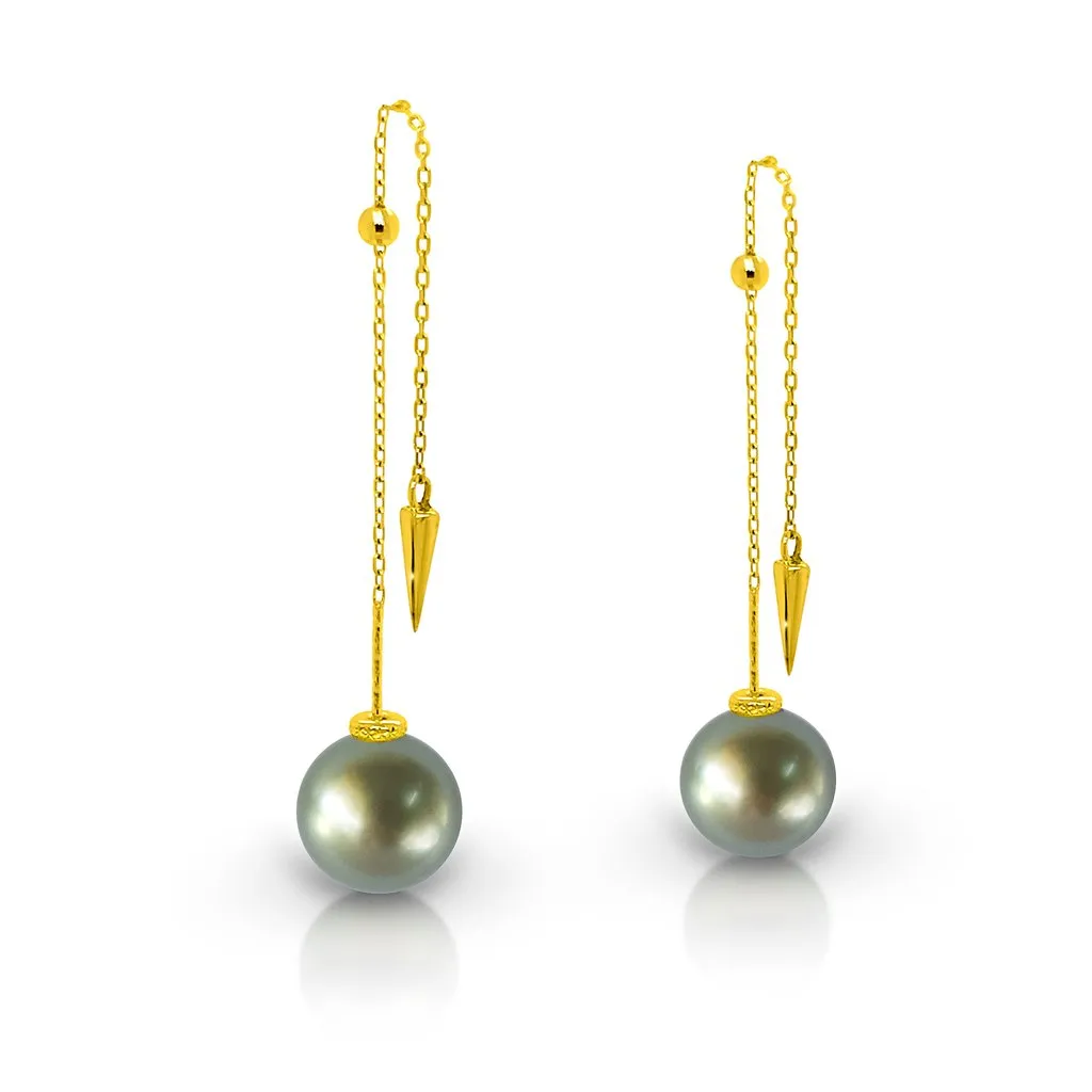 Tahitian Pearl Dangling Earrings