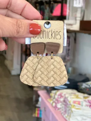 Tan Leather Suede Earring