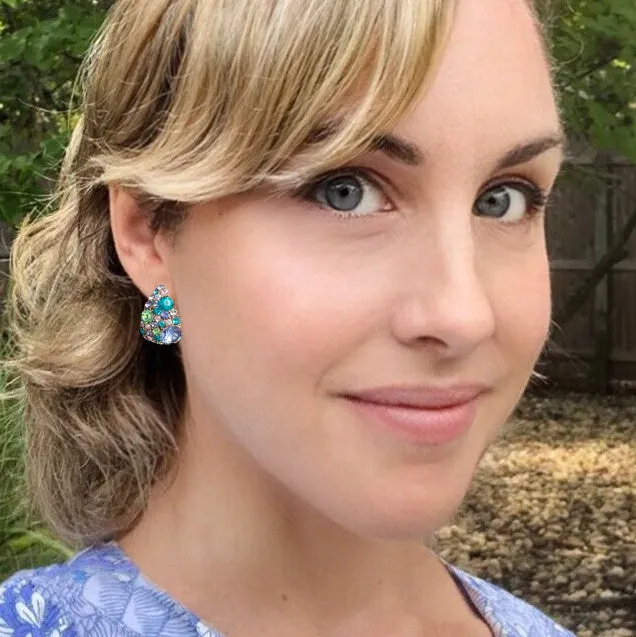tanti cristalli half hoop earrings