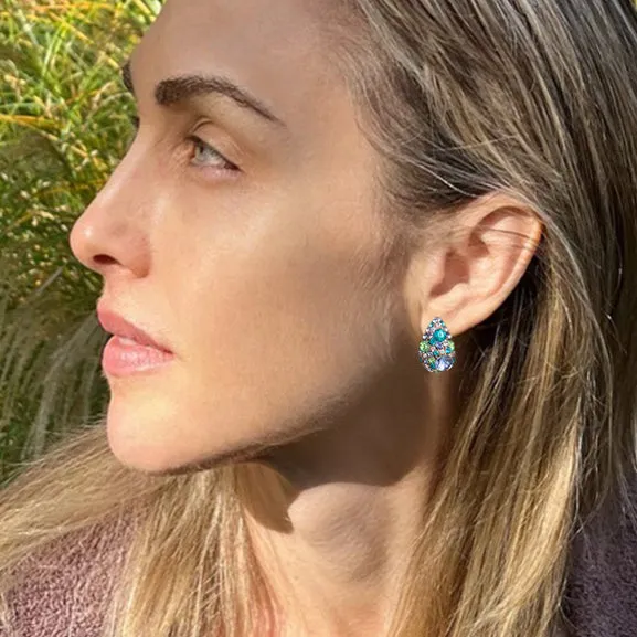 tanti cristalli half hoop earrings