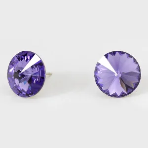 Tanzanite Small Round Crystal Stud Earrings | 15mm = 0.59" | 114083