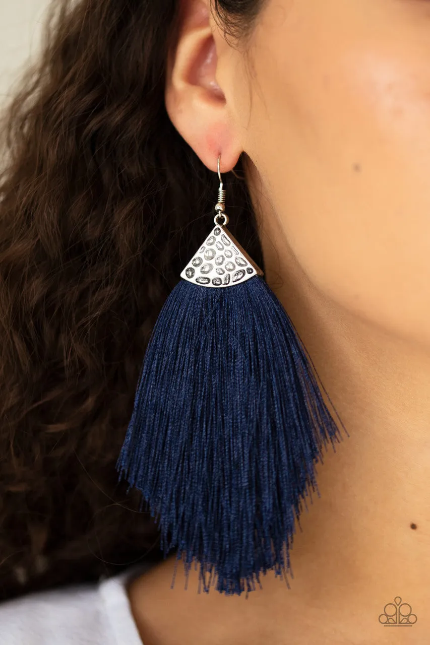 Tassel Tempo Blue Paparazzi Earrings