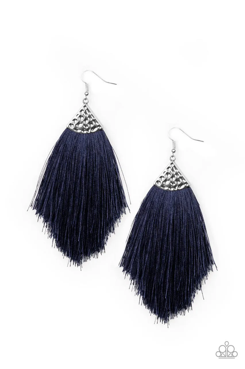 Tassel Tempo Blue Paparazzi Earrings