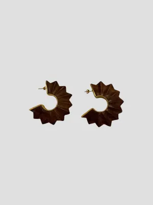 Teak Earring Trim with Gold