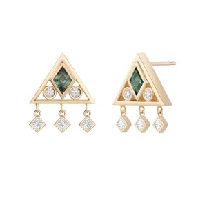 Teal Sapphire Muska Earrings