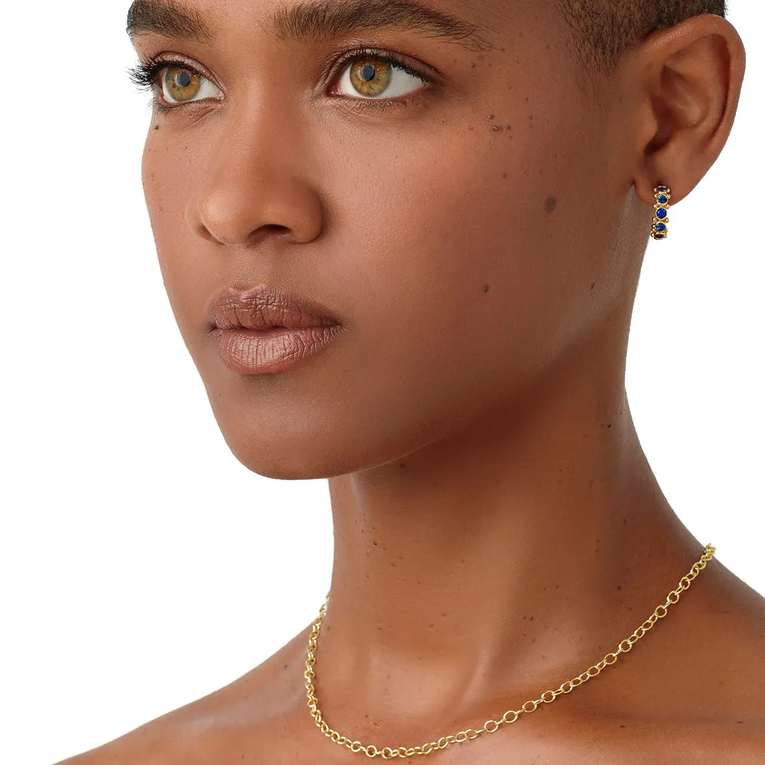 Temple St. Clair Sapphire Eternity Hoop Earrings