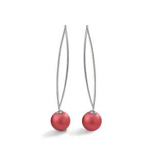 TeNo Ruby Red 9mm Pendulum Earrings