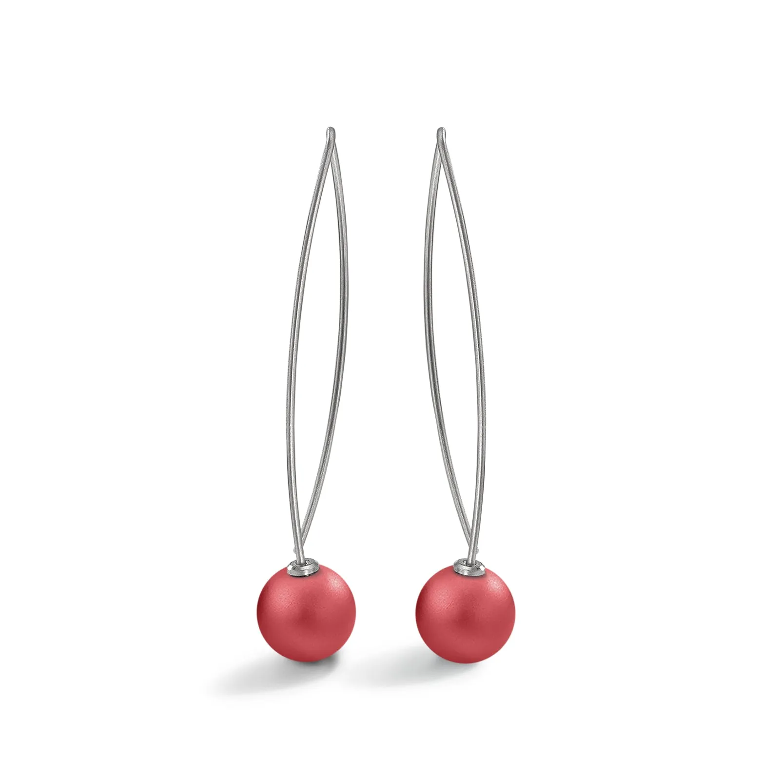 TeNo Ruby Red 9mm Pendulum Earrings