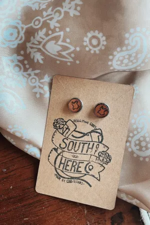 Texas Leather Stud Earrings