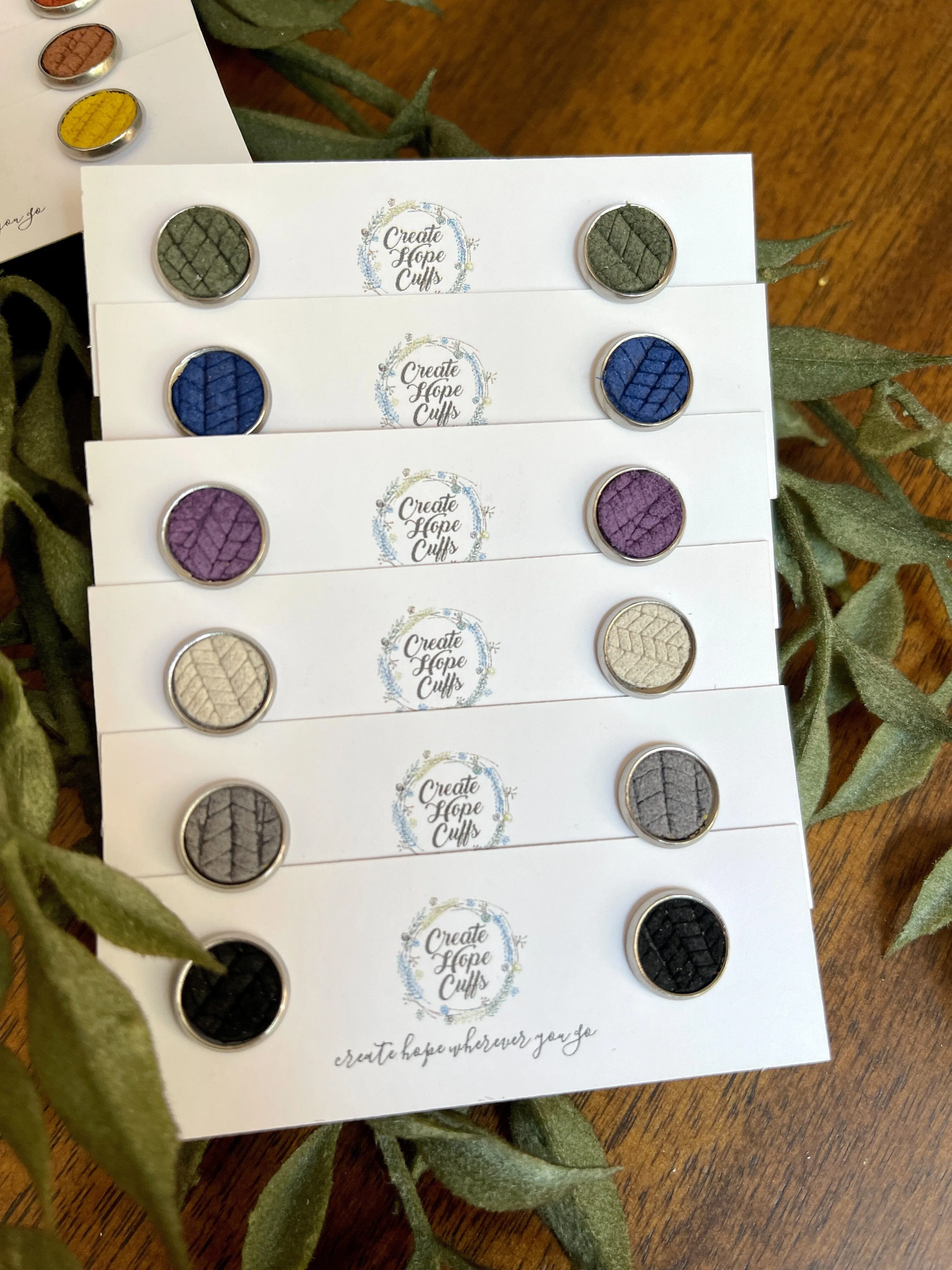 Textured STUD | 10mm | 12 Colors | Leather Earrings, Hypoallergenic