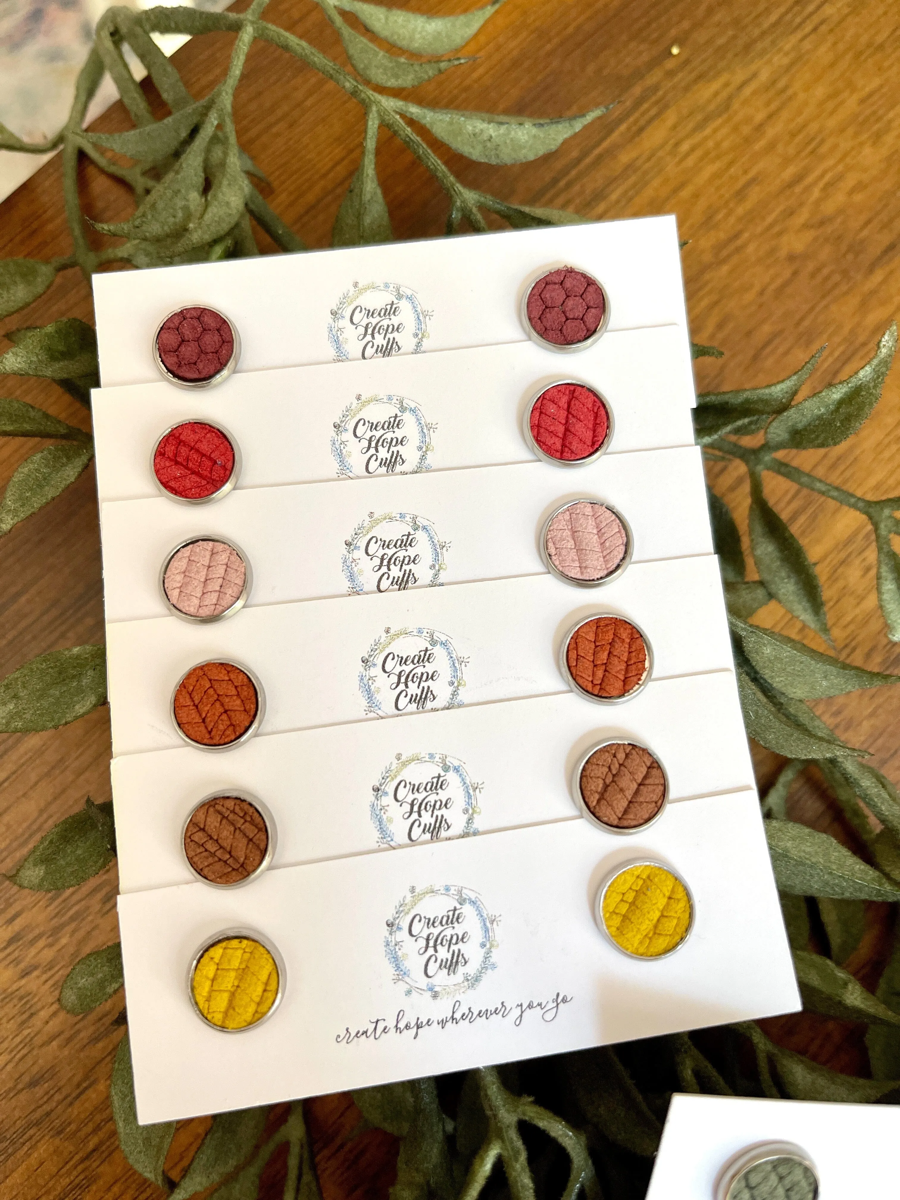 Textured STUD | 10mm | 12 Colors | Leather Earrings, Hypoallergenic