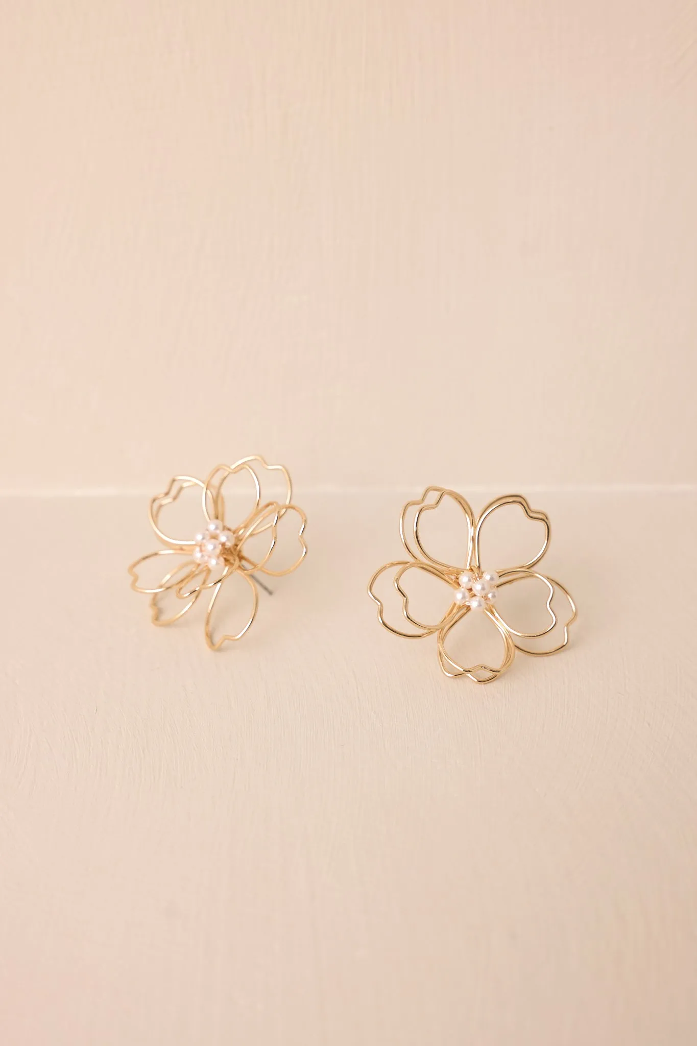 The Eternal Bloom Gold & Ivory Flower Earrings
