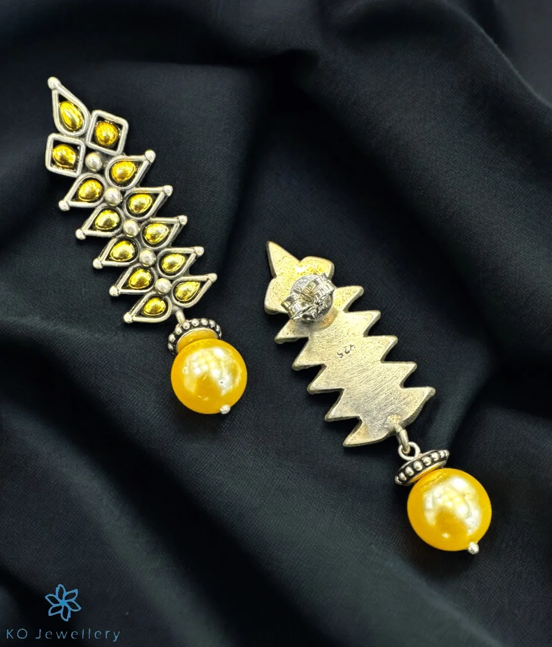 The Lalima Silver Two Tone Earrings