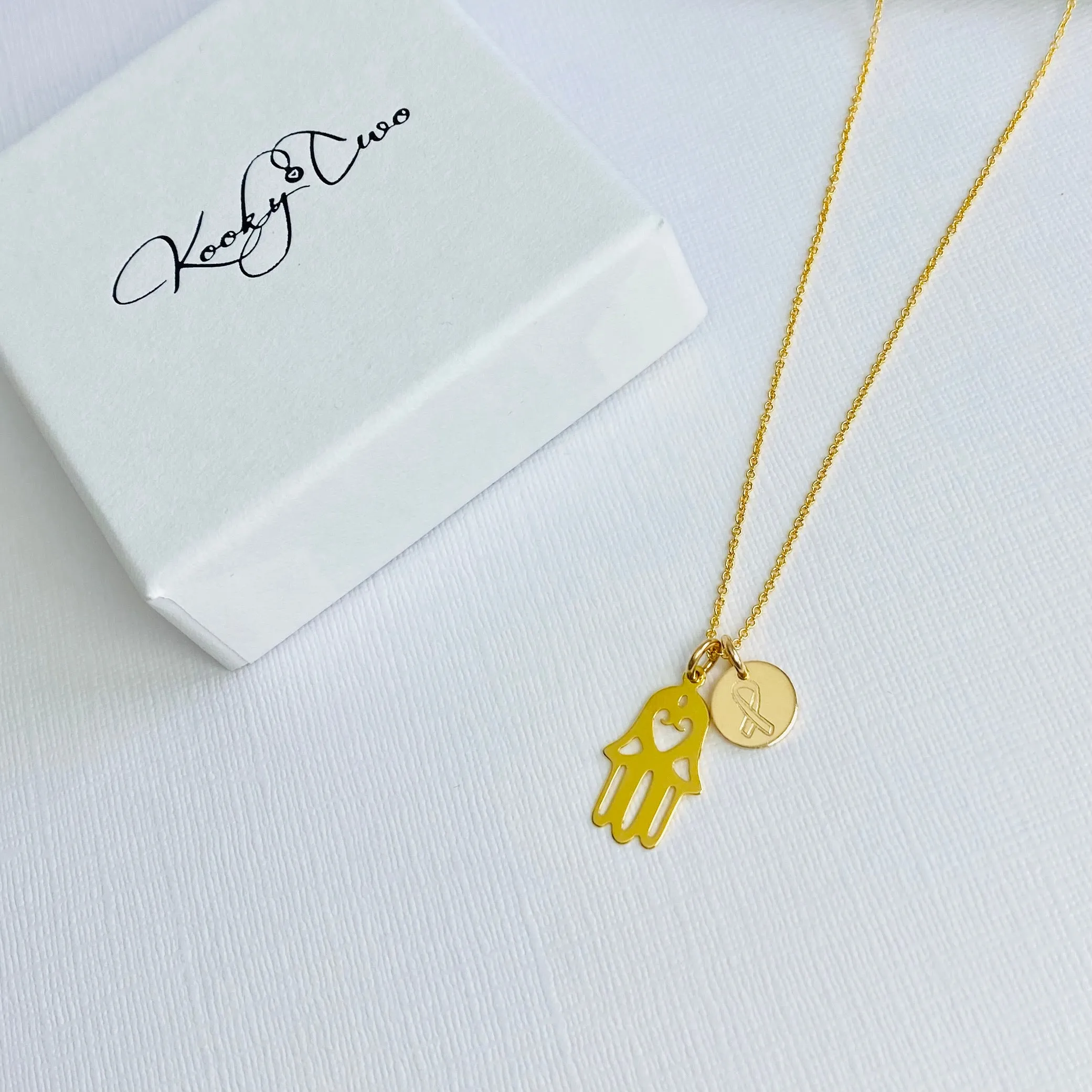 The Lynn | Hamsa & Ribbon Necklace (Available in Gold or Silver)